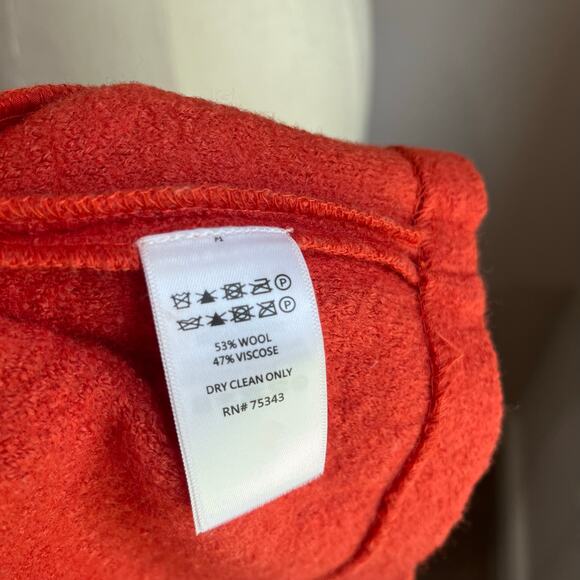 Rachel Zoe Orange Wool Blend Pocket Collared Long Sleeve Coat Size M - Picture 5 of 10